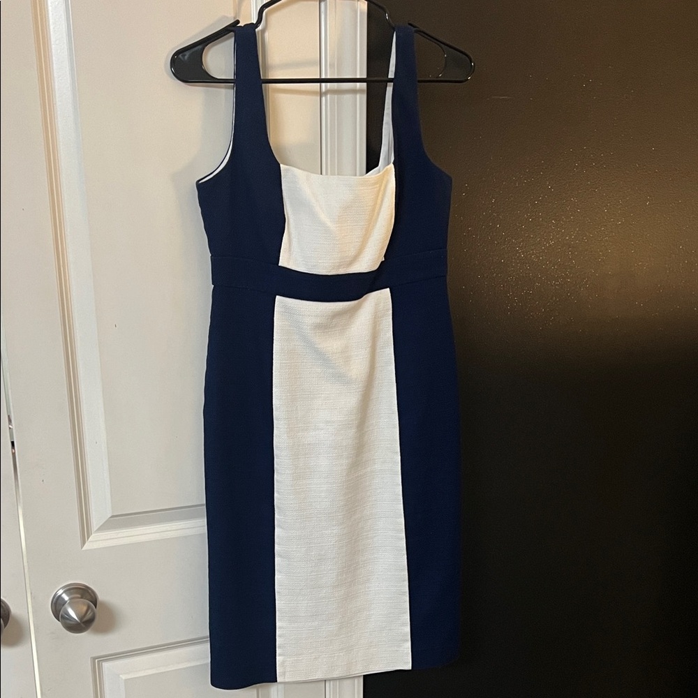 Lauren Ralph Lauren Navy and Cream Midi Dress